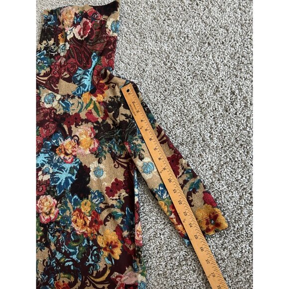Ali Miles Womens SP Floral Print Cowl Neck Tunic Top Multicolor 3/4 Sleeve - Picture 6 of 11